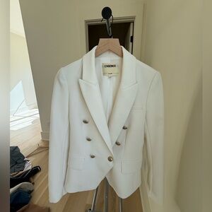L'AGENCE Ivory Double-Breasted Blazer